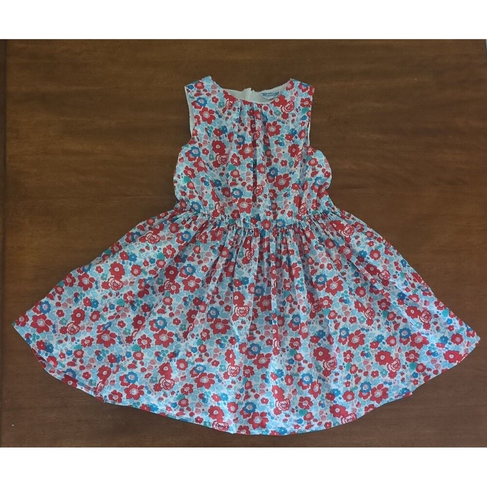 Jacadi Girls sleeveless Liberty  print  floral dress  size 8 GUC